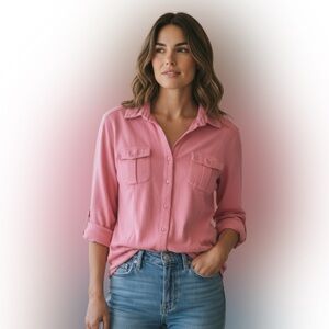 Style & Co. Women's Pink Button-Down Shirt